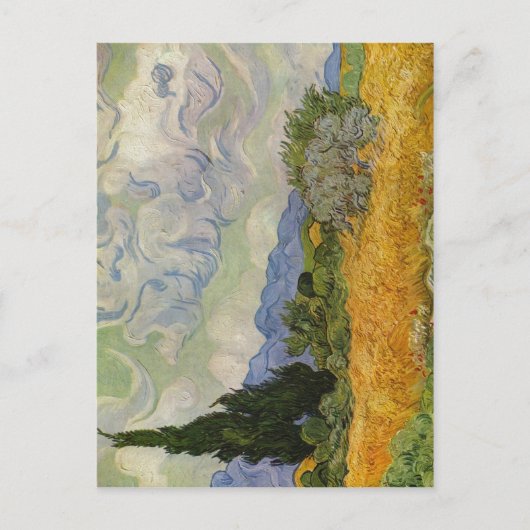 Gogh, Vincent Willem van Weizenfeld mit Zypressen  Briefkaart (Voorkant)