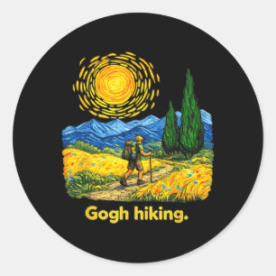 Gogh Wandelen Grappig Buitenleven Nachtelijke Heme Ronde Sticker