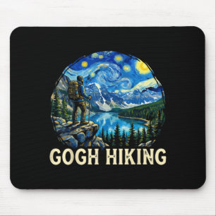 Gogh wandelen grappige wandelaar sterrennacht kuns muismat