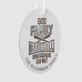 GoGod Familie Baseball Familie Kerstmis Ornament (voorkant)