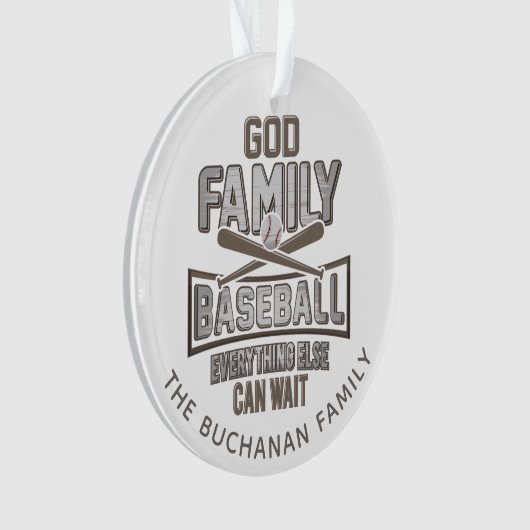 GoGod Familie Baseball Familie Kerstmis Ornament (voorkant)