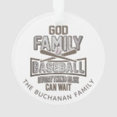 GoGod Familie Baseball Familie Kerstmis Ornament (achterkant)