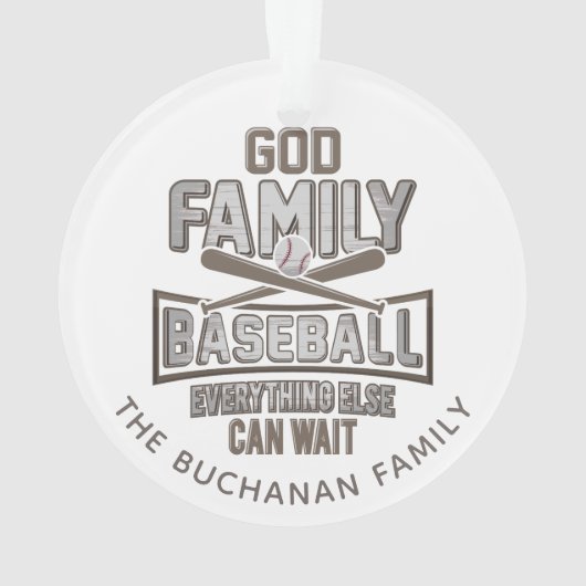 GoGod Familie Baseball Familie Kerstmis Ornament (achterkant)