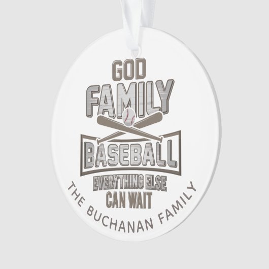 GoGod Familie Baseball Familie Kerstmis Ornament (voorkant)