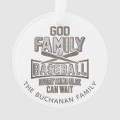 GoGod Familie Baseball Familie Kerstmis Ornament (voorkant)