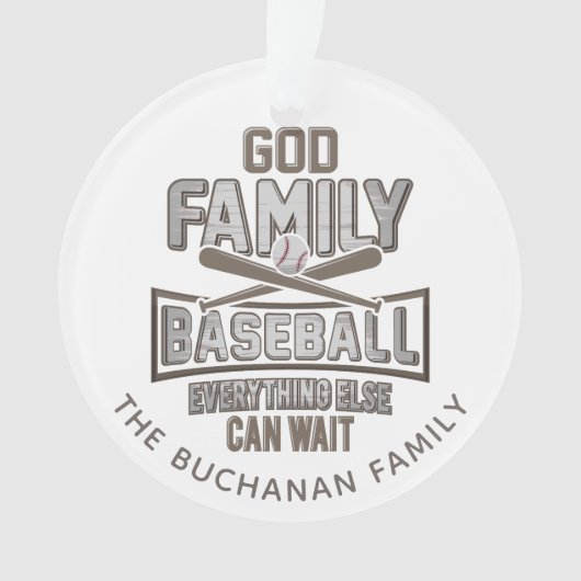 GoGod Familie Baseball Familie Kerstmis Ornament (voorkant)