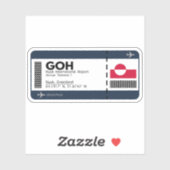 GOH Nuuk, Greenland Airport Boarding Pass Sticker (Vel)
