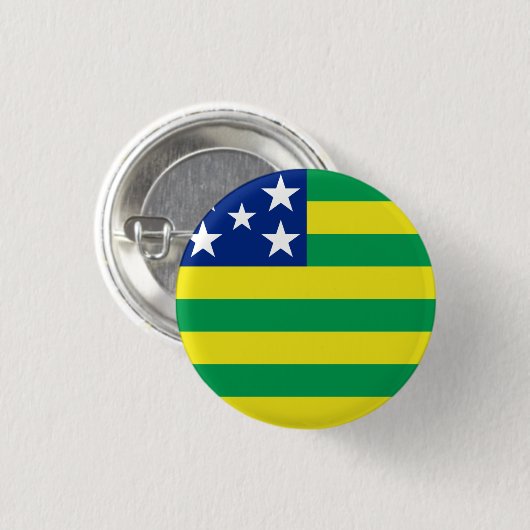 Goiás, Braziliaanse vlaggenknop Ronde Button 3,2 Cm (Voorkant /achterkant)