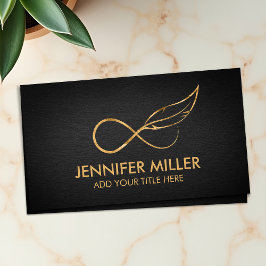 GoIden Infinity Symbol Feather - Line Art Business Visitekaartje