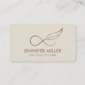 GoIden Infinity Symbol Feather - Line Art Visitekaartje (Voorkant)