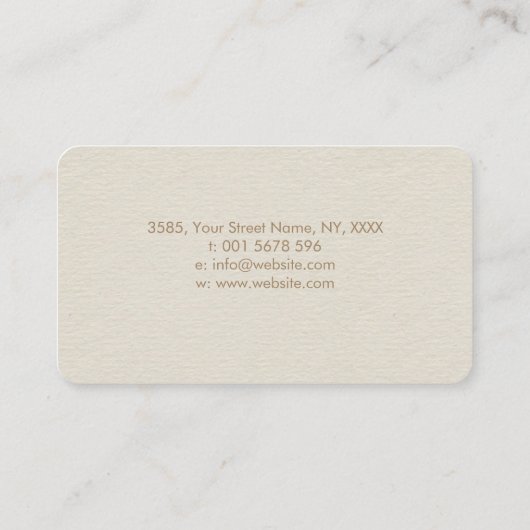 GoIden Infinity Symbol Feather - Line Art Visitekaartje (Achterkant)