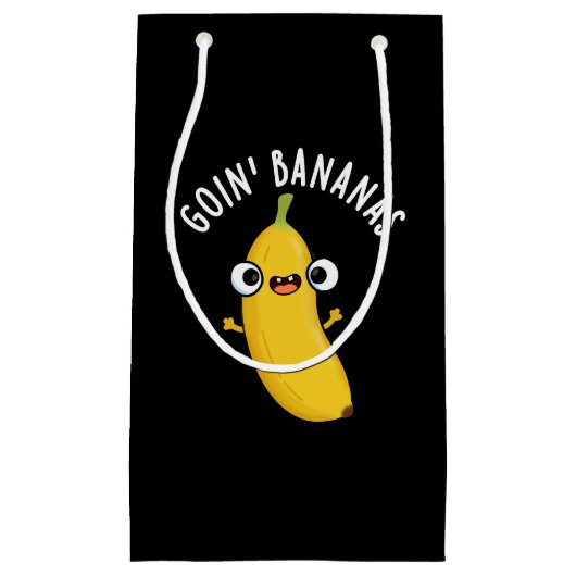 Goin Bananas Funny Fruit Pun Dark BG Klein Cadeauzakje (Voorkant)