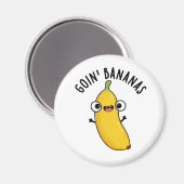 Goin Bananas Funny Fruit Pun Magneet (Voorkant / Achterkant)