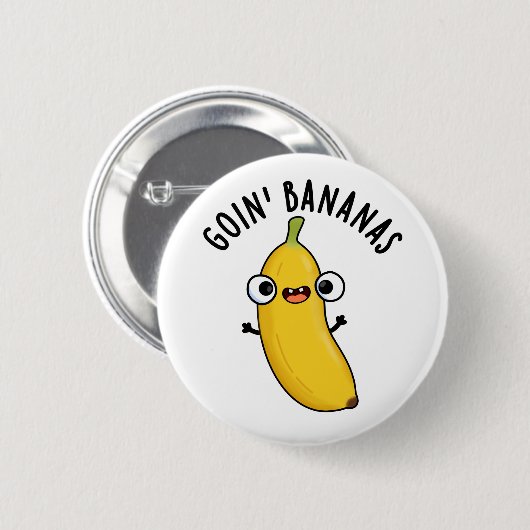 Goin Bananas Funny Fruit Pun Ronde Button 5,7 Cm (Voorkant /achterkant)