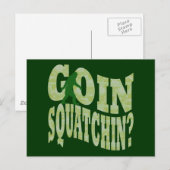 Goin squatchin? tekst en groene camo briefkaart (Voorkant / Achterkant)