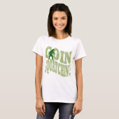 Goin squatchin? tekst en groene camo t-shirt (Voorkant volledig)