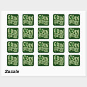 Goin squatchin? tekst en groene camo vierkante sticker (Vel)