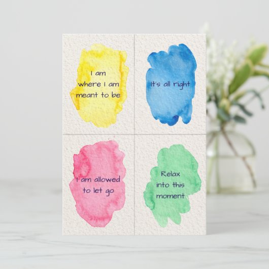 Going Algemene Waterverf Affirmatie Set Kaarten (Staand voorkant)