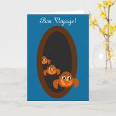 Going away BON VOYAGE kaart blauw (Gele Bloem)