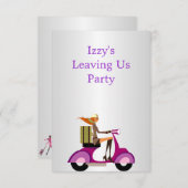 Going Away Party Event Girl op de motor Kaart (Voorkant / Achterkant)