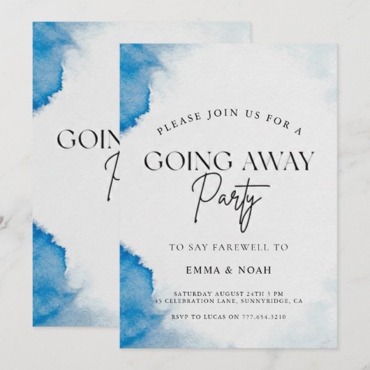 Going Away Party Invitation Printable Template Kaart (Voorkant / Achterkant)