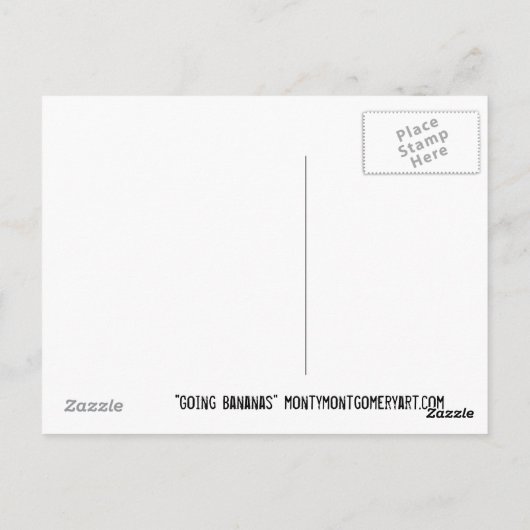 "Going Bananas" Briefkaart (Achterkant)
