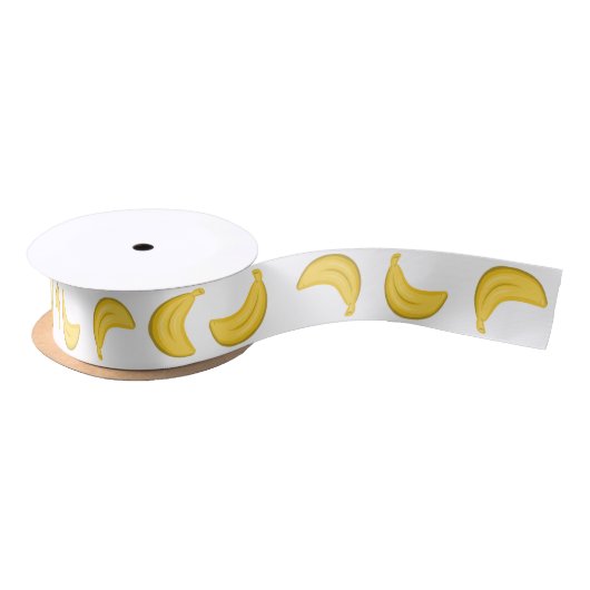 Going Bananas in White Satijnen Lint (Spoel)
