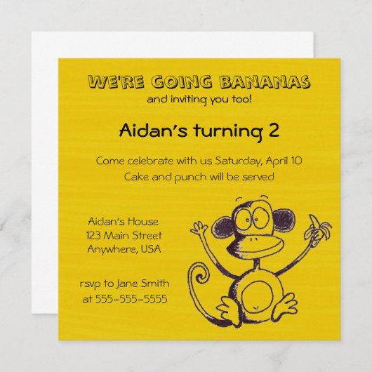 Going Bananas Kaart (Voorkant / Achterkant)