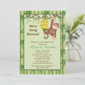 Going Bananas Monkey Oerwoud Safari Baby shower Kaart (Staand voorkant)