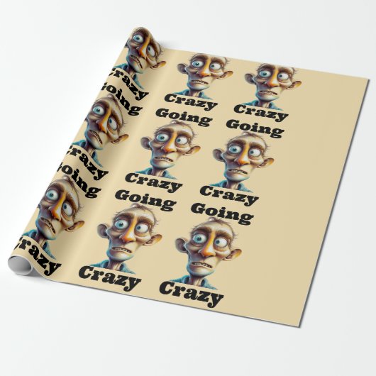 Going Crazy Wrapping Paper Cadeaupapier (Uitgerold)