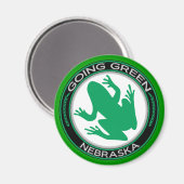 Going Green Nebraska kikker Magneet (Voorkant / Achterkant)
