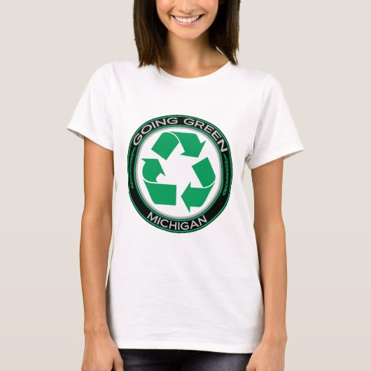 Going Green Recyclen Michigan T-shirt (Voorkant)