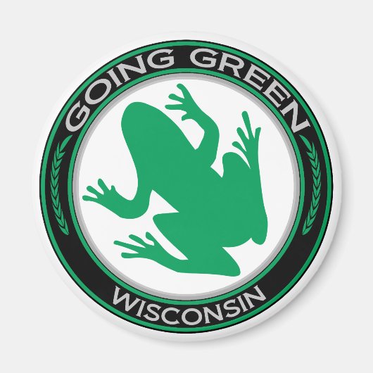 Going Green Wisconsin Frog Magneet (Voorkant)