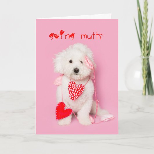 Going Mutts witte puppy valentijn Feestdagen Kaart (Voorkant)
