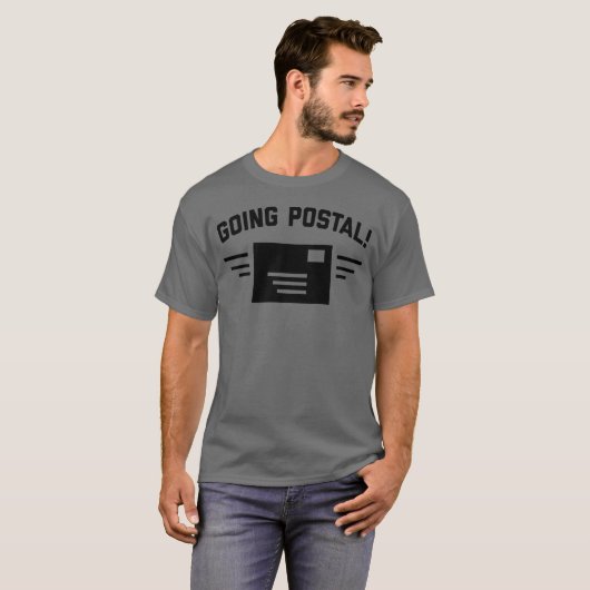 Going Postal | Mannen Dark Grey T-Shirt (Voorkant volledig)