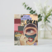 Going to Be Okay Surreal Mixed Media Collage Briefkaart (Staand voorkant)