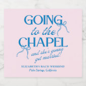 Going to the Chapel Bachelorette Weekend Sparkling Wijnetiket (Enkel label)