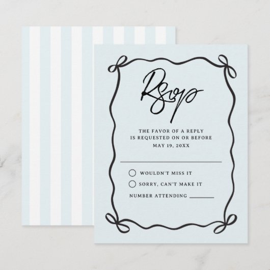 Going to the Chapel Coquette Bow Wedding RSVP Kaartje (Voorkant / Achterkant)