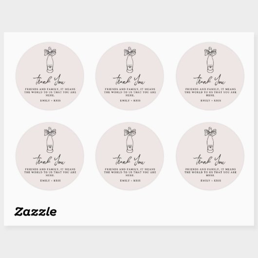 Going to the Chapel Coquette Wedding Favor Ronde Sticker (Vel)