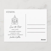 Going to the Chapel Wedding Blue Save the Date Briefkaart (Achterkant)