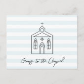 Going to the Chapel Wedding Blue Save the Date Briefkaart (Voorkant)