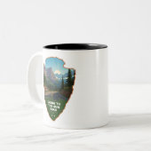 Going To The Sun Road Glacier NP Arrowhead Tweekleurige Koffiemok (Voorkant links)