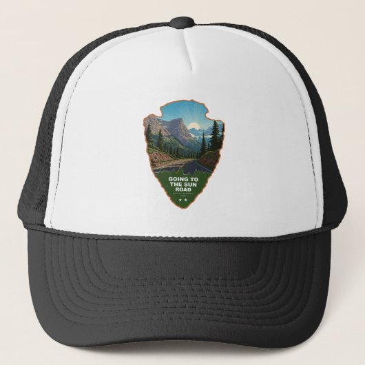 Going To The Sun Road Glacier NP Pijl Trucker Pet (Voorkant)