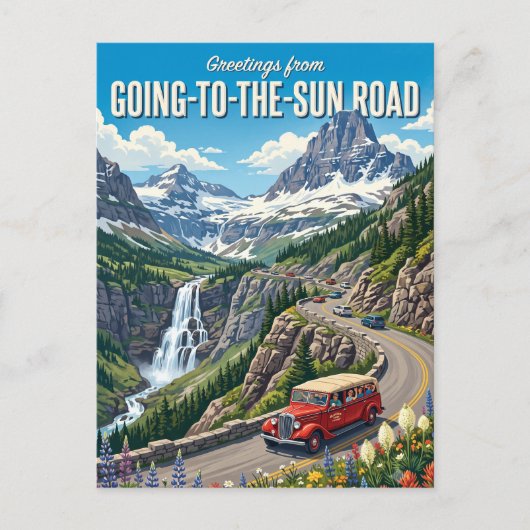 Going-to-the-Sun Road Montana Briefkaart (Voorkant)