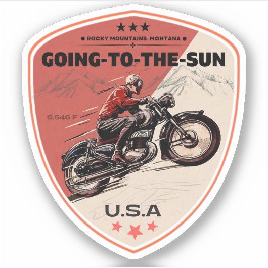 Going-to-the-Sun Road montana motorreis Sticker (Voorkant)