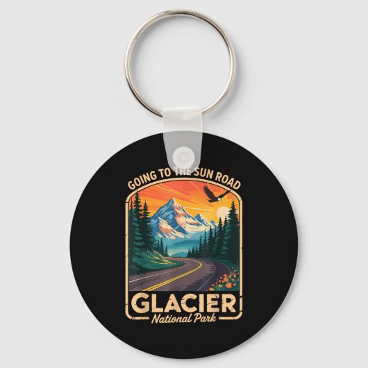 Going To The Sun Road Shirt Montana T Shirt Glacie Sleutelhanger (Voorkant)