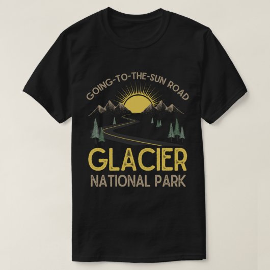 GoingToTheSun Road Glacier National Park Retro Mon T-shirt (Design voorkant)