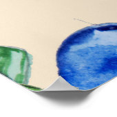 Goji, bosbes: waterverf illustratiepatroon. poster (Hoek)