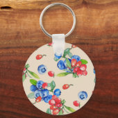 Goji, bosbes: waterverf illustratiepatroon. sleutelhanger (Voorkant)