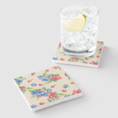 Goji, bosbes: waterverf illustratiepatroon. stenen onderzetter (Zijkant)